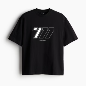 777 BLACK OVERSIZED  FIT TESS