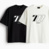COMBO777  OVERSIZED FIT TEES BLACK WHITE