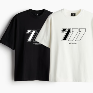 COMBO777  OVERSIZED FIT TEES BLACK WHITE