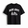 BRINO ABOUT  BLACK OVERSIZED FIT TEES
