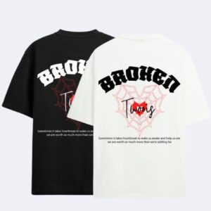 BROKEN COMBO OVERSIZED FIT TEES BLACK AND WHITE
