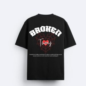 BROKEN OVERSIZED FIT TEES BLACK