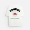 BROKEN OVERSIZED FIT TEES WITHE