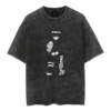 Vintage Black Oversized T-Shirt with Anime-Inspired Graphic Design"